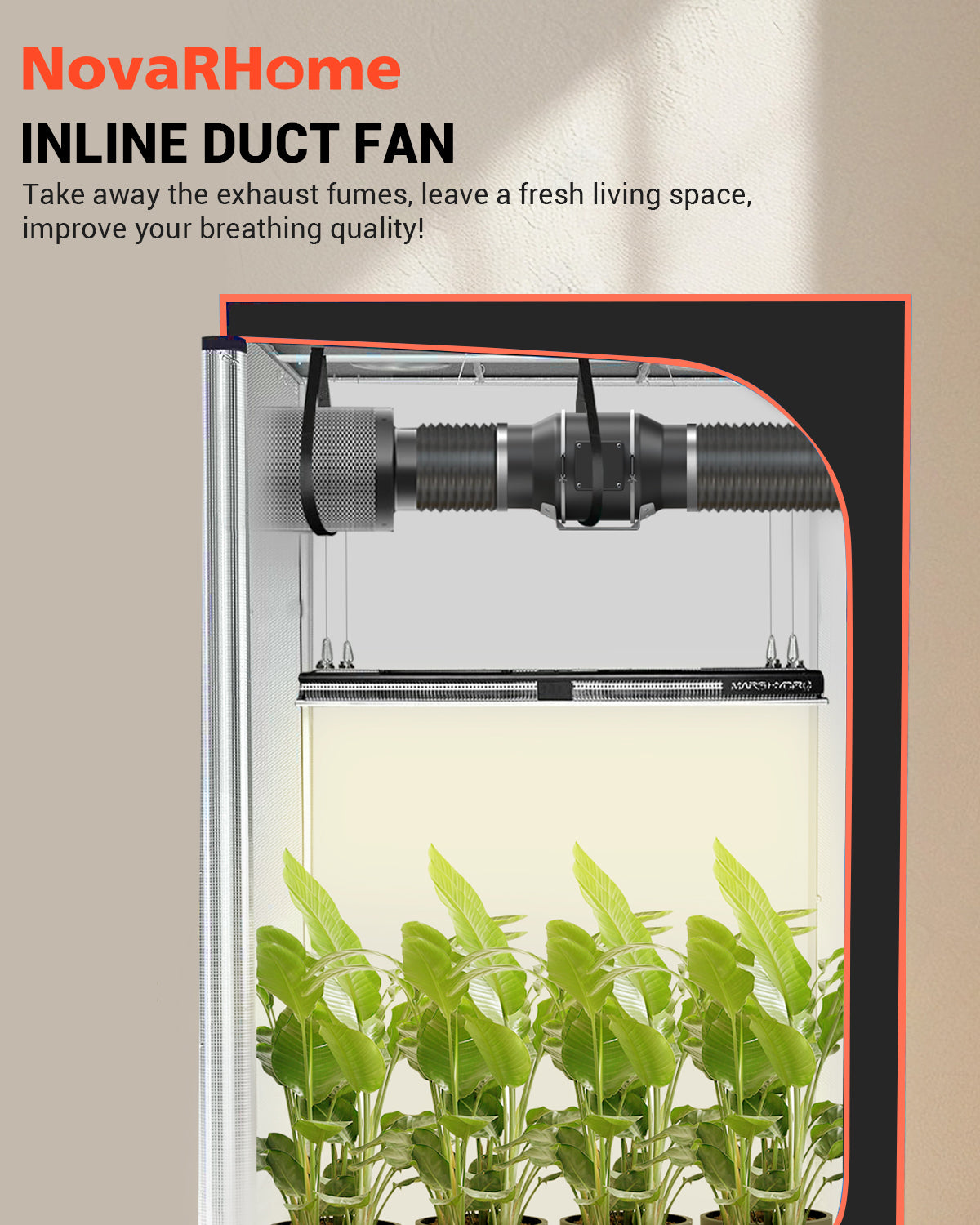 4" Inline Duct Fan, 212 CFM Ventilation Exhaust Fan with Speed Controllor & Quiet EC Motor, Ideal for Heating, Cooling, Grow Tents, Hydroponics