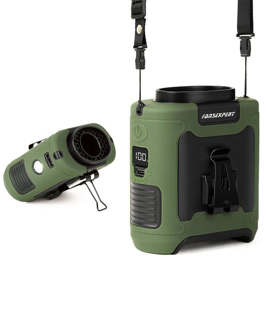 Ventilateur de taille portable Novarhome à clipser, ventilateur de ceinture personnel, batterie rechargeable 10 000 mAh, sous-vêtement, 5 vitesses avec lumière, ventilateur de cou, refroidissement mains libres pour camping et voyage (gris)