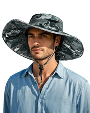 Novarhome Wide Brim Sun Hat with 2 Solar Fan, Solar & USB Charging, Sun Bucket Hat for Men Women, UPF 50+ Bucket Fishing & Beach Hat with Fan