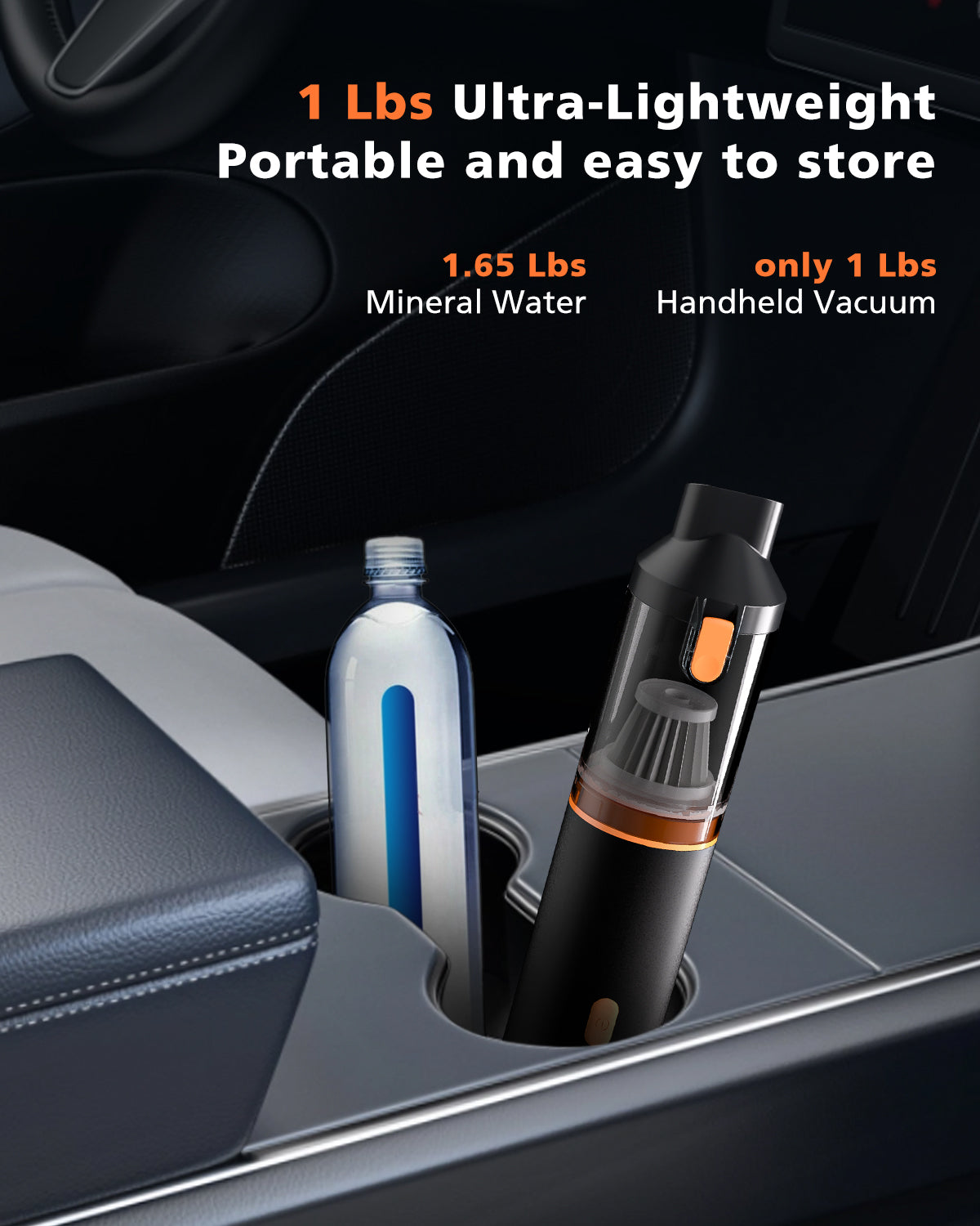Novarhome Car Vacuum Portable with 16000Pa Powerful Suction, Handheld Vacuum Cordless Rechargeable Blow & Suction 4 in 1, Small Vacuum Cleaner for Car, Home, Office, Outdoor