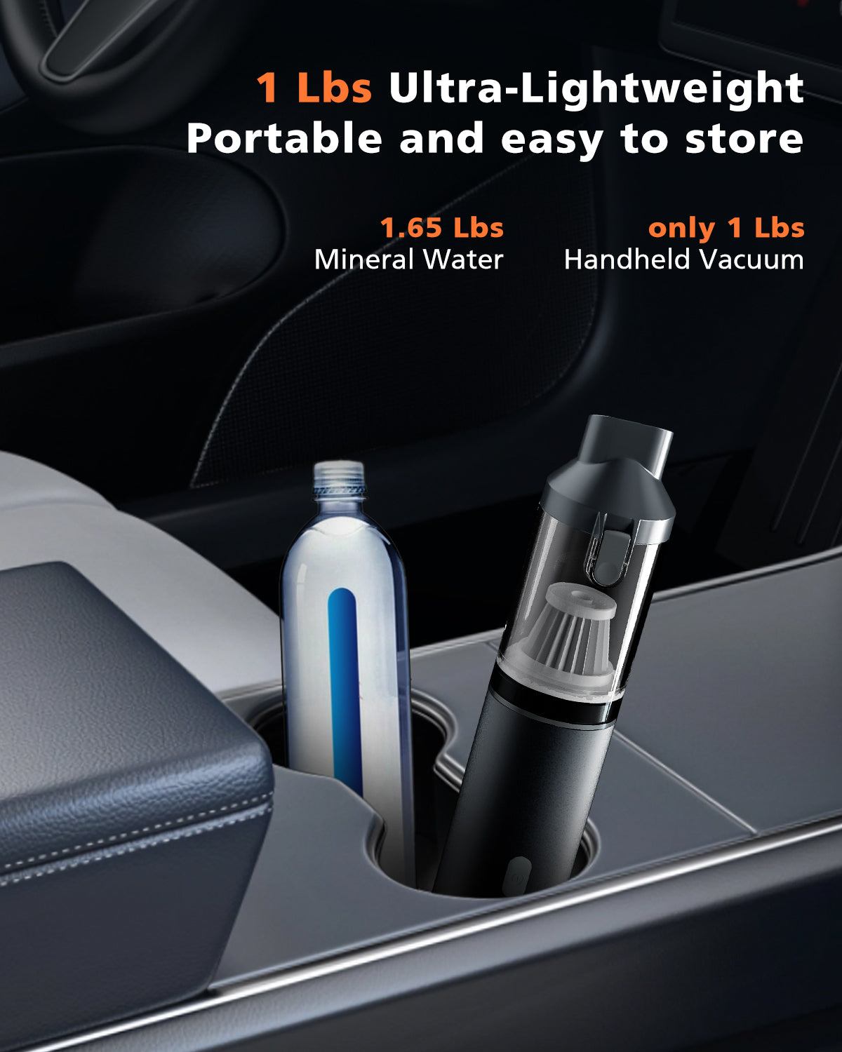Novarhome Car Vacuum Portable with 16000Pa Powerful Suction, Handheld Vacuum Cordless Rechargeable Blow & Suction 4 in 1, Small Vacuum Cleaner for Car, Home, Office, Outdoor