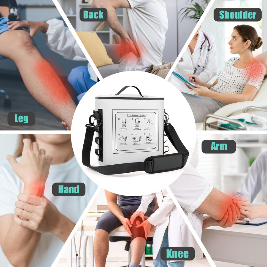 Novarhome Cold Therapy Machine with Programmable Timer, Portable Ice Machine for Knee After Surgery, Knee Replacement Recovery System with Compression Pad for Shoulder, Hip and Ankle
