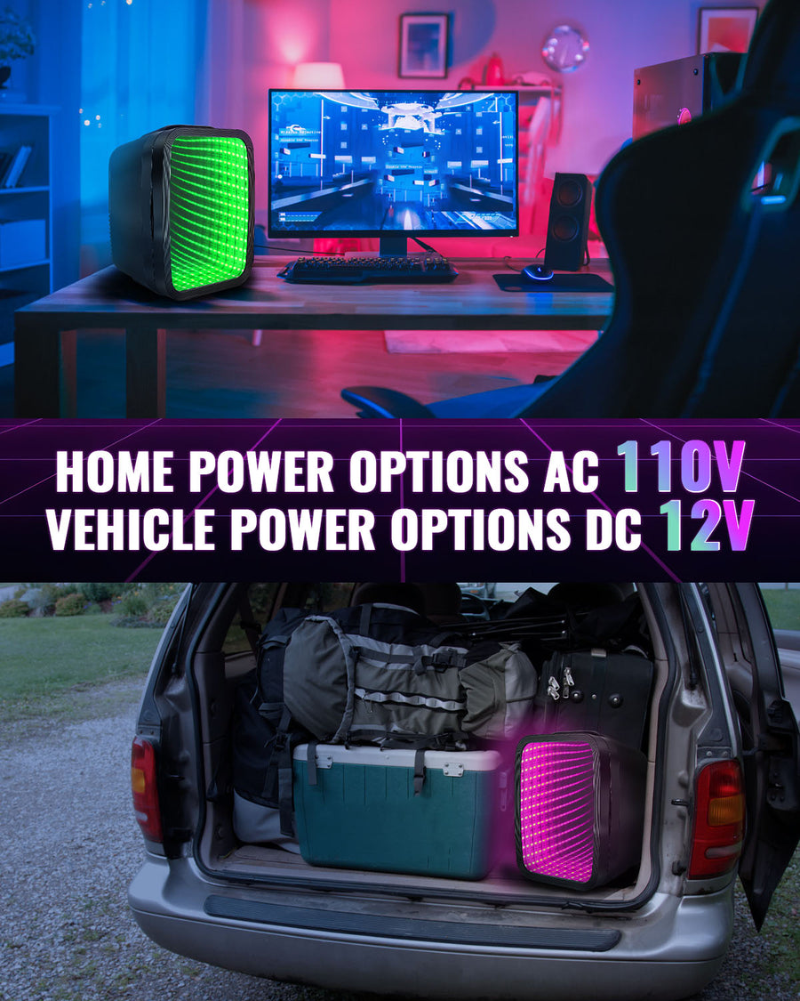 Novarhome Mini Fridge With Dimmable LED Light for Bedroom,Office,Gaming Room and Car (Black)