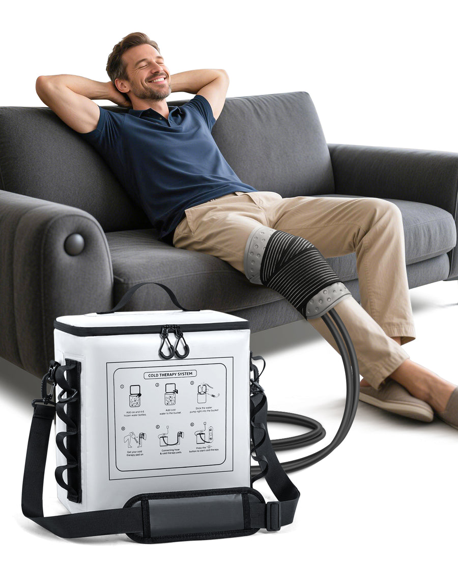 Novarhome Cold Therapy Machine with Programmable Timer, Portable Ice Machine for Knee After Surgery, Knee Replacement Recovery System with Compression Pad for Shoulder, Hip and Ankle