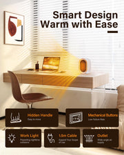 Novarhome Space Heater for Indoor Use, Mini Portable Heater Fan Fast Heating for Bedroom, Office Energy Efficient Quiet