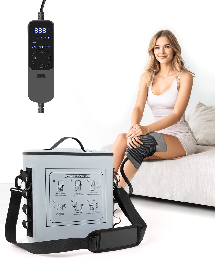Novarhome Cold Therapy Machine with Programmable Timer, Portable Ice Machine for Knee After Surgery, Knee Replacement Recovery System with Compression Pad for Shoulder, Hip and Ankle