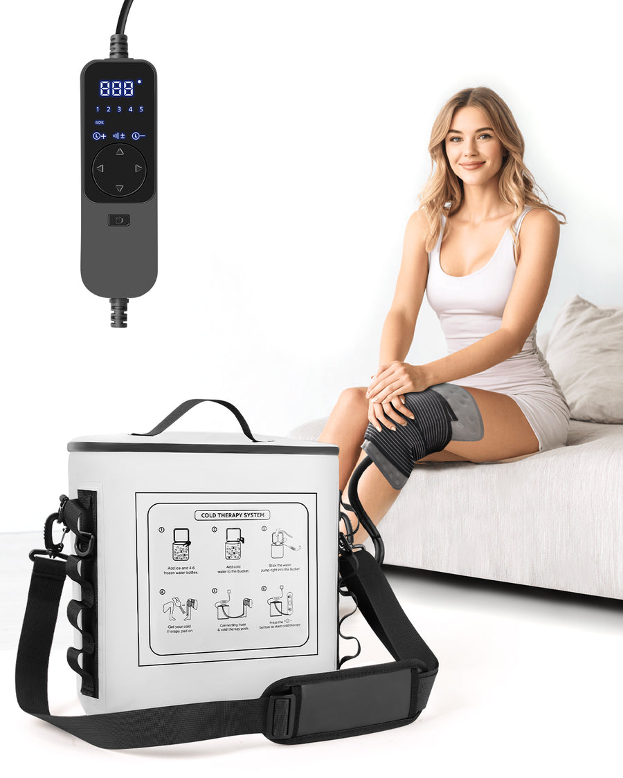 Novarhome Cold Therapy Machine with Programmable Timer, Portable Ice Machine for Knee After Surgery, Knee Replacement Recovery System with Compression Pad for Shoulder, Hip and Ankle