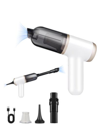 Novarhome Car Vacuum Portable 4 in 1 Vacuum Cleaner 12000Pa Mini Handheld Vacuum Cordless Rechargeable 120W High Power Vacuum Cleaner & Air Duster Multi-Nozzles for Car Home Office Pet