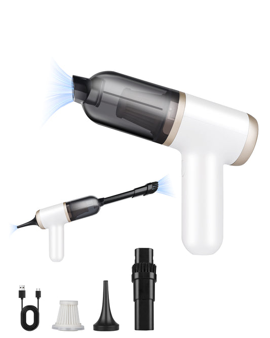Novarhome Car Vacuum Portable 4 in 1 Vacuum Cleaner 12000Pa Mini Handheld Vacuum Cordless Rechargeable 120W High Power Vacuum Cleaner & Air Duster Multi-Nozzles for Car Home Office Pet