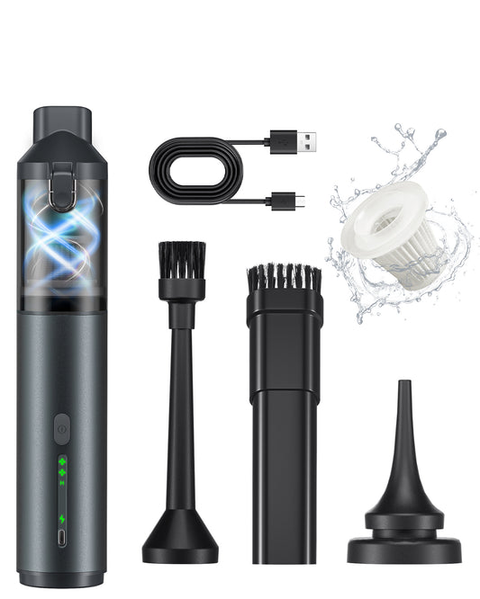 Novarhome Car Vacuum Portable with 16000Pa Powerful Suction, Handheld Vacuum Cordless Rechargeable Blow & Suction 4 in 1, Small Vacuum Cleaner for Car, Home, Office, Outdoor