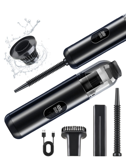 Novarhome Handheld Vacuum Cleaner Cordless - Mini Car Vacuum Cleaner for Cleaning, Blowing, Inflating & Pumping with LED Display & Light, Portable Mini Tool for Car, Home, Pet Hair, Office (Black)