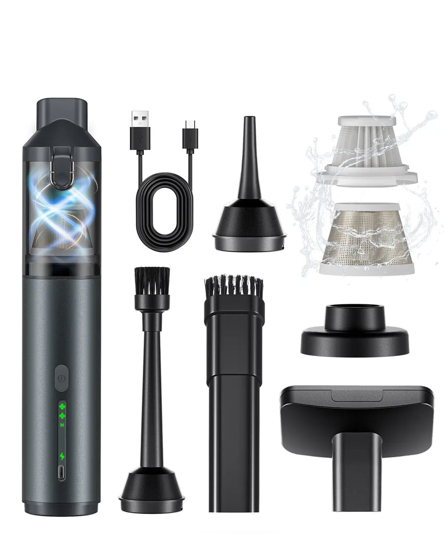 Novarhome Car Vacuum Portable with 16000Pa Powerful Suction, Handheld Vacuum Cordless Rechargeable Blow & Suction 4 in 1, Small Vacuum Cleaner for Car, Home, Office, Outdoor