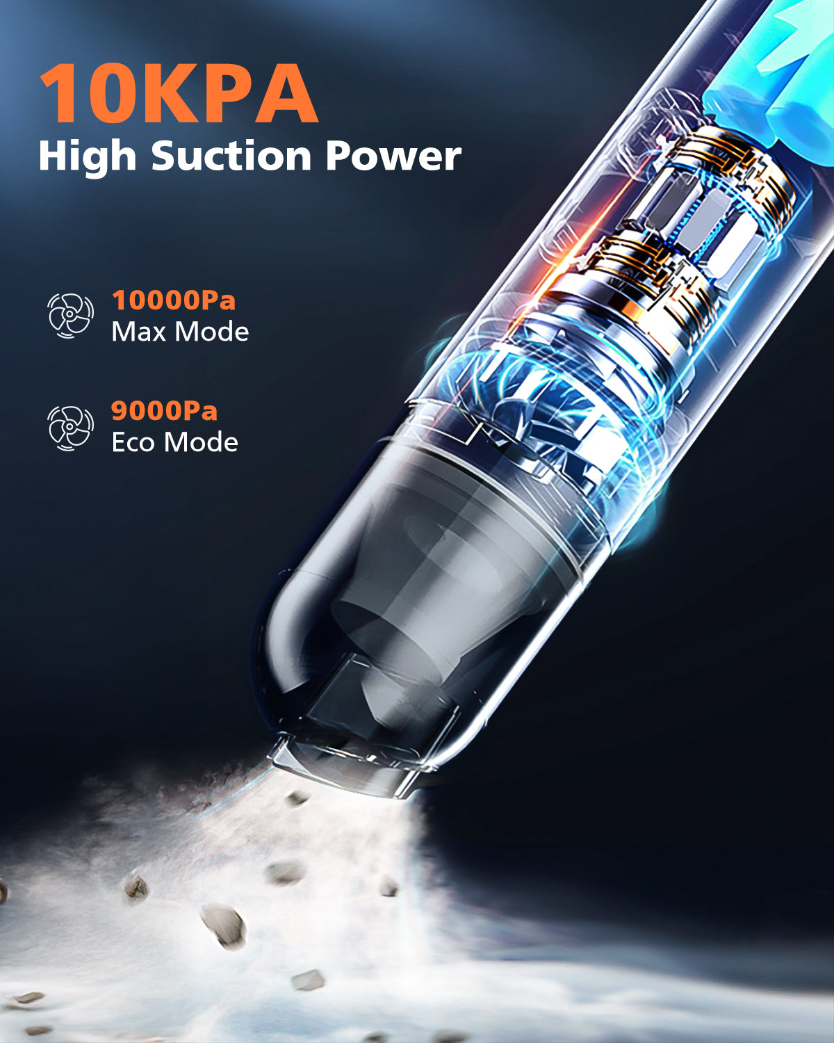 Novarhome Handheld Vacuum Cleaner Cordless - Mini Car Vacuum Cleaner for Cleaning, Blowing, Inflating & Pumping with LED Display & Light, Portable Mini Tool for Car, Home, Pet Hair, Office (Black)