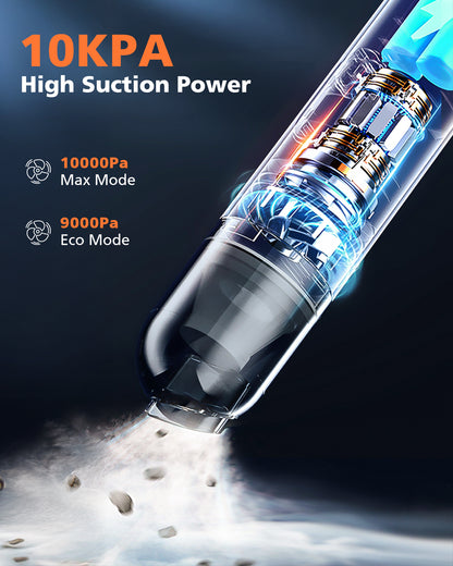 Novarhome Handheld Vacuum Cleaner Cordless - Mini Car Vacuum Cleaner for Cleaning, Blowing, Inflating & Pumping with LED Display & Light, Portable Mini Tool for Car, Home, Pet Hair, Office (Black)