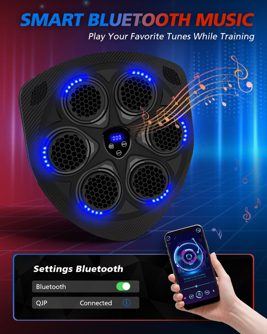 Novarhome Music Boxing Machine, Interactive Punching Trainer with Boxing Gloves, Large Size Wall Mounted Electronic Boxing Target for Adults Kids, 15 Modes & 15 Speeds