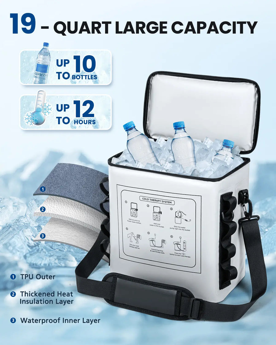 Novarhome Cold Therapy Machine with Programmable Timer, Portable Ice Machine for Knee After Surgery, Knee Replacement Recovery System with Compression Pad for Shoulder, Hip and Ankle