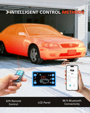 Novarhome 8KW 12V Diesel Air Heater with LCD & Remote Control, Smart Bluetooth App, Low Fuel Consumption, Automatic Altitude Adjustment, Max 18045 ft, 5L Tank, Quiet & Efficient Heating for Vehicles