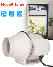 Novarhome 6" Inline Duct Fan, 397 CFM Ventilation Exhaust Fan with Speed Controllor & Quiet AC Motor, Ideal for Heating, Cooling, Grow Tents, Hydroponics