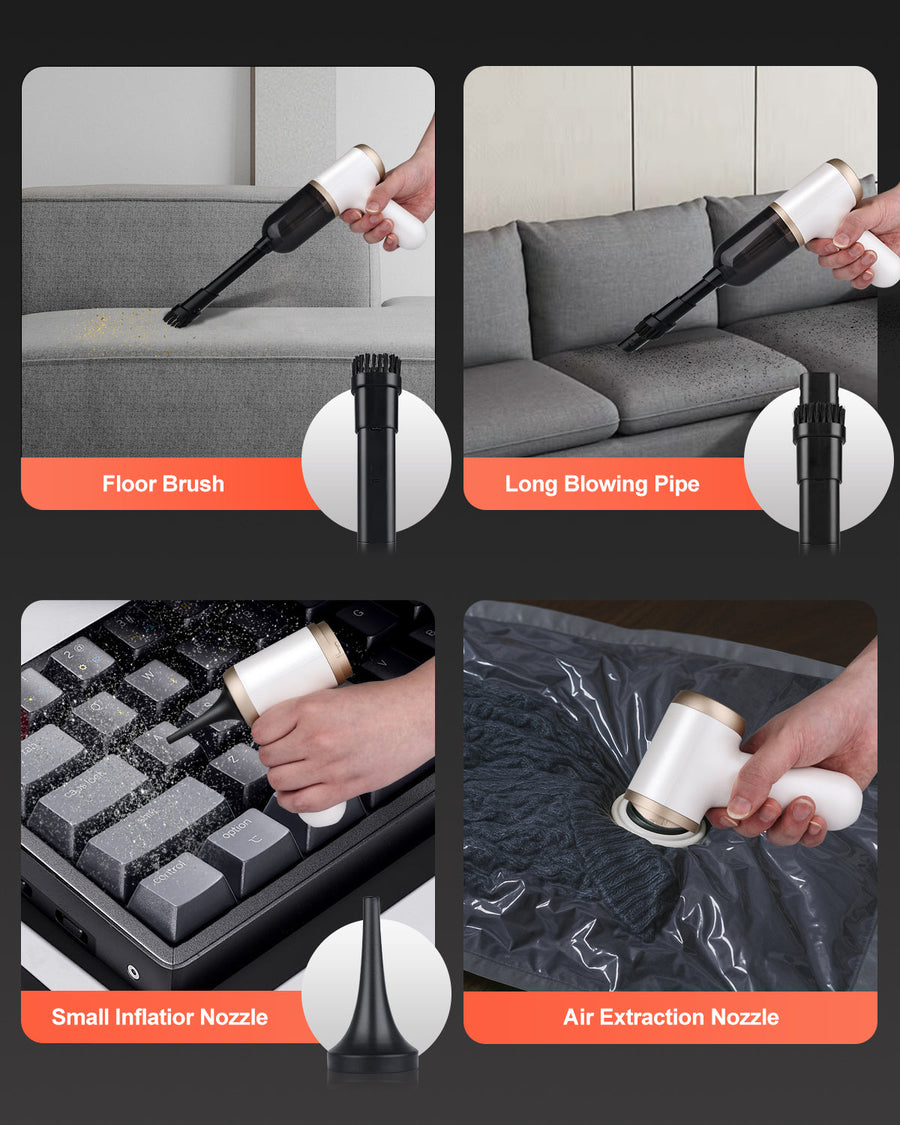 Novarhome Car Vacuum Portable 4 in 1 Vacuum Cleaner 12000 Pa High Power Vacuum Cleaner & Air Duster Multi-Nozzles for Car Home Office Pet