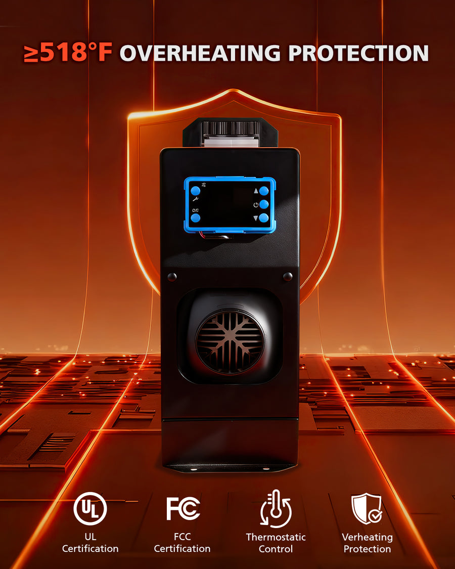 Novarhome 8KW 12V Diesel Air Heater with LCD & Remote Control, Smart Bluetooth App, Low Fuel Consumption, Automatic Altitude Adjustment, Max 18045 ft, 5L Tank, Quiet & Efficient Heating for Vehicles
