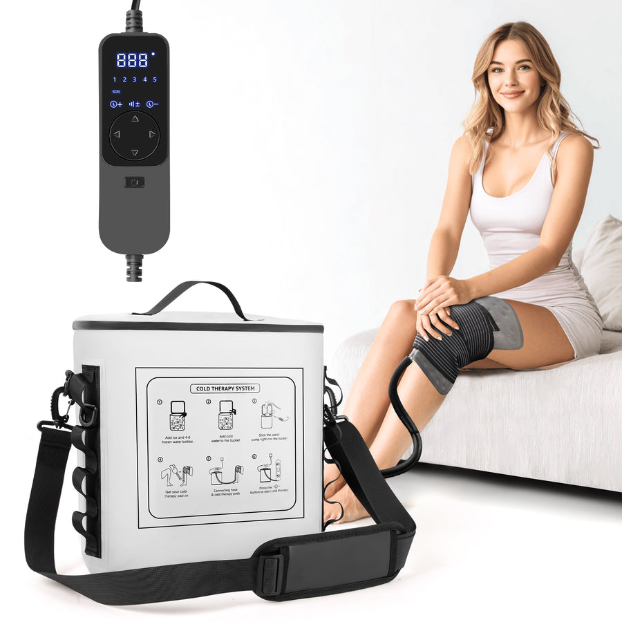 Novarhome Cold Therapy Machine with Programmable Timer, Portable Ice Machine for Knee After Surgery, Knee Replacement Recovery System with Compression Pad for Shoulder, Hip and Ankle