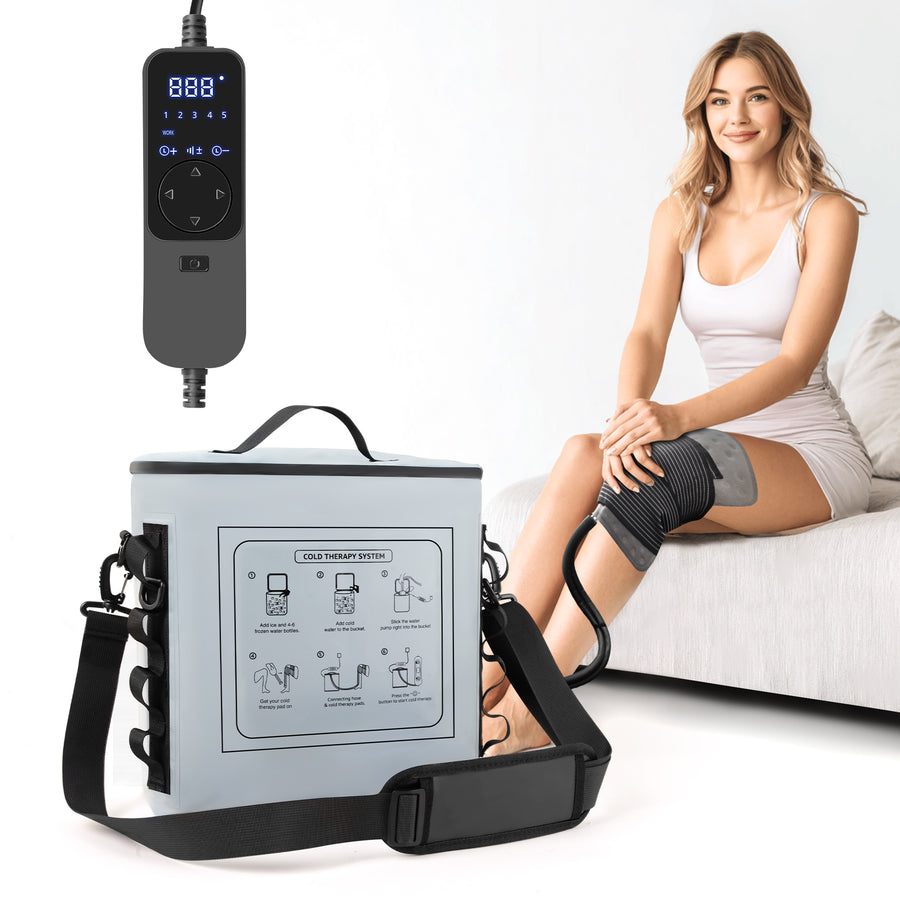 Novarhome Cold Therapy Machine with Programmable Timer, Portable Ice Machine for Knee After Surgery, Knee Replacement Recovery System with Compression Pad for Shoulder, Hip and Ankle