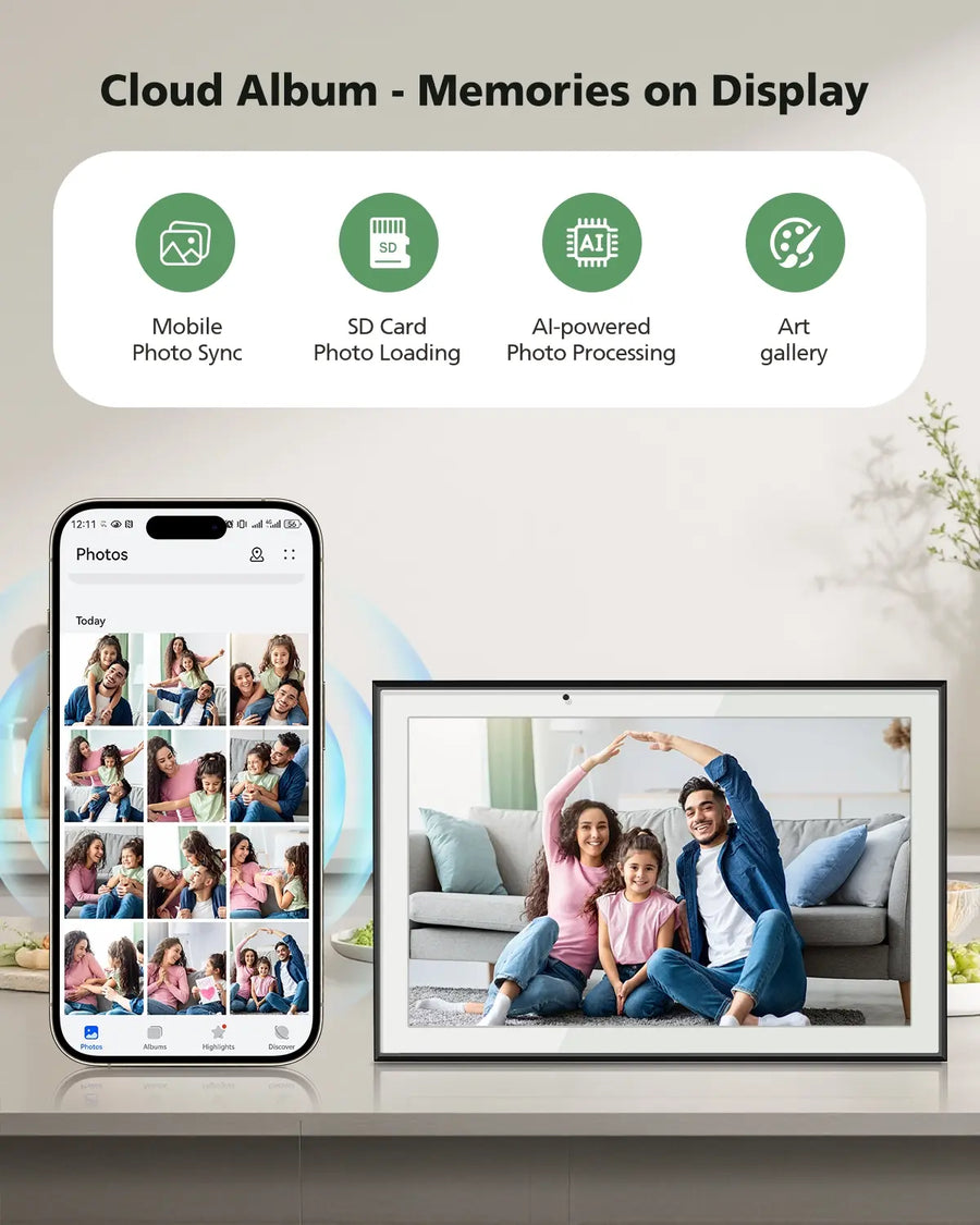 Novarhome Digital Calendar Chore Chart, Smart Digital Calendar Wall Planner Picture Frame with HD Touch Screen, Desk & Wall Mount Planner for Family Schedules