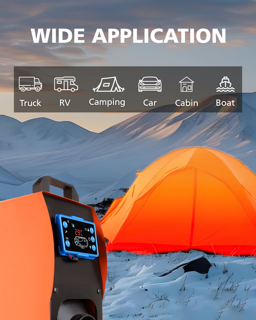 Novarhome 8KW 12V Diesel Air Heater with LCD & Remote Control, Smart Bluetooth App, Low Fuel Consumption, Automatic Altitude Adjustment, Max 18045 ft, 5L Tank, Quiet & Efficient Heating for Vehicles