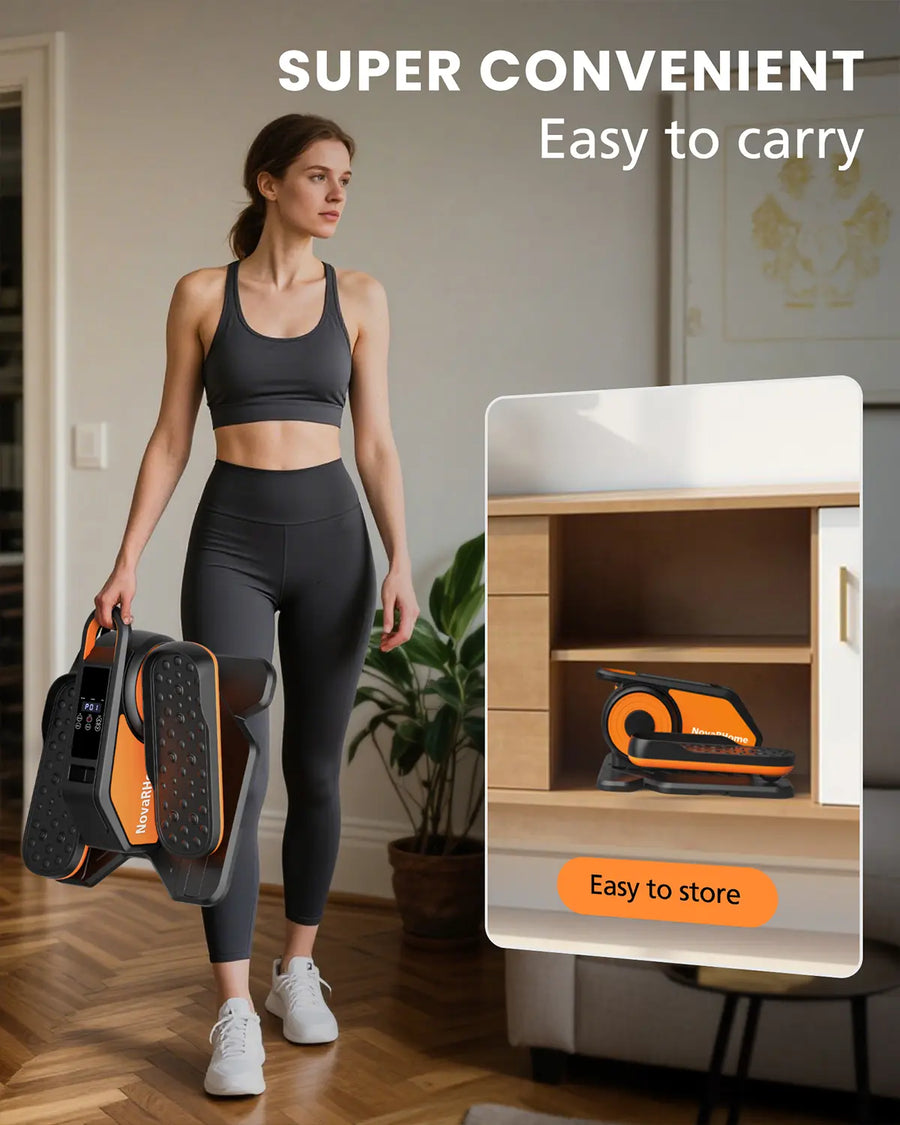 Novarhome Under Desk Elliptical Machine, Quiet & Portable Electric Machine Seated Pedal Exerciser with Remote Control, Low-Impact Electric Leg Workout Machine with 12 Level Speeds Adjustable for Home Office