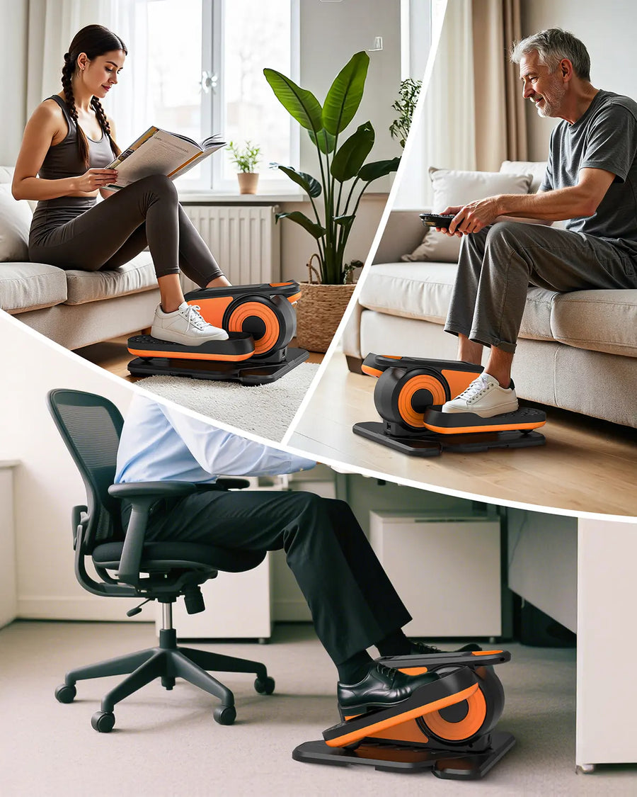 Novarhome Under Desk Elliptical Machine, Quiet & Portable Electric Machine Seated Pedal Exerciser with Remote Control, Low-Impact Electric Leg Workout Machine with 12 Level Speeds Adjustable for Home Office