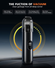 Novarhome Handheld Vacuum Cleaner Cordless - Mini Car Vacuum Cleaner for Cleaning, Blowing, Inflating & Pumping with LED Display & Light, Portable Mini Tool for Car, Home, Pet Hair, Office