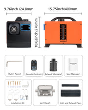Novarhome 8KW 12V Diesel Air Heater with LCD & Remote Control, Smart Bluetooth App, Low Fuel Consumption, Automatic Altitude Adjustment, Max 18045 ft, 5L Tank, Quiet & Efficient Heating for Vehicles and Outdoors