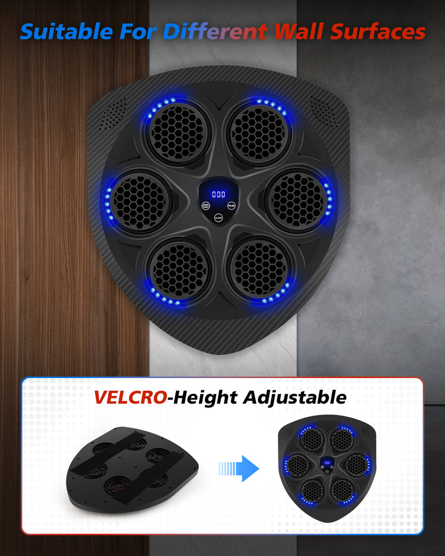 Novarhome Music Boxing Machine, Interactive Punching Trainer with Boxing Gloves, Large Size Wall Mounted Electronic Boxing Target for Adults Kids, 15 Modes & 15 Speeds