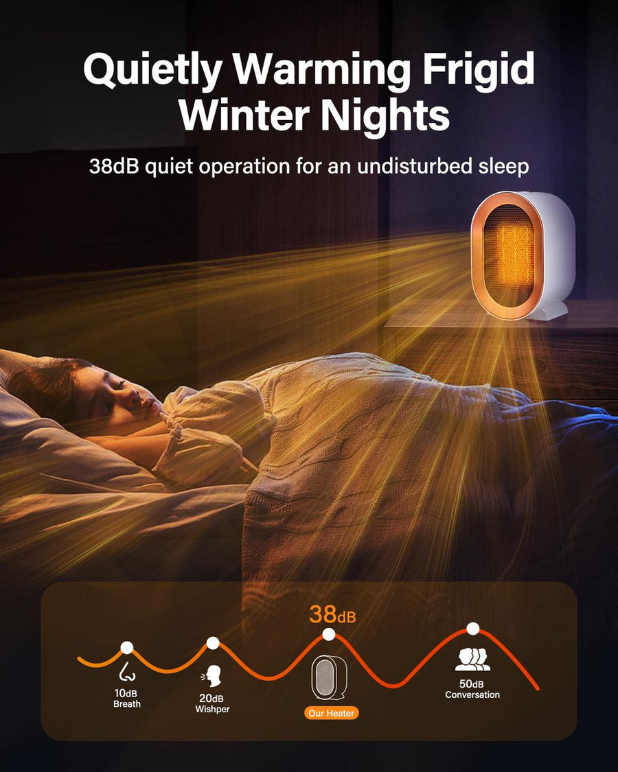 Novarhome Space Heater for Indoor Use, Mini Portable Heater Fan Fast Heating for Bedroom, Office Energy Efficient Quiet