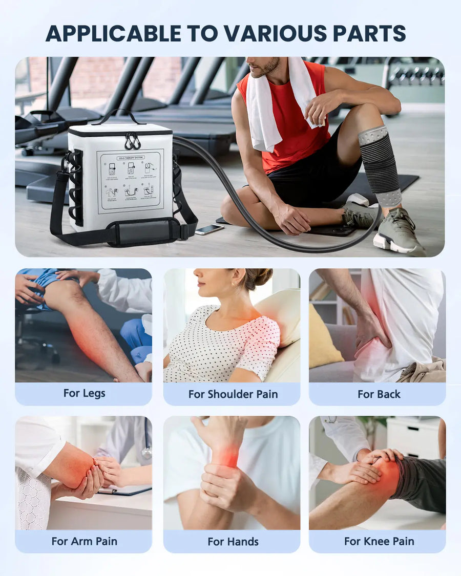 Novarhome Cold Therapy Machine with Programmable Timer, Portable Ice Machine for Knee After Surgery, Knee Replacement Recovery System with Compression Pad for Shoulder, Hip and Ankle