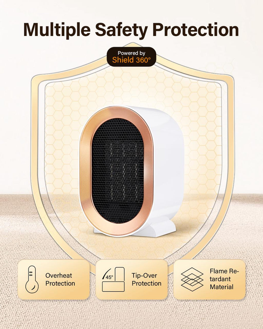 Novarhome Space Heater for Indoor Use, Mini Portable Heater Fan Fast Heating for Bedroom, Office Energy Efficient Quiet
