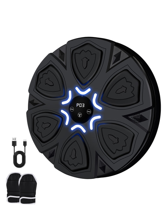 Novarhome Musical Boxing Machine - Wall Mounted Bluetooth Boxing Trainer with LED Lights, Interactive Reaction Training Equipment for Adults and Children, Stress Relief Fitness Workout Gift