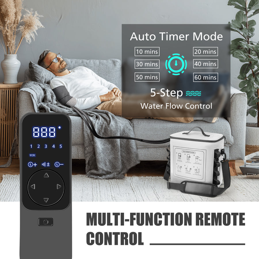 Novarhome Cold Therapy Machine with Programmable Timer, Portable Ice Machine for Knee After Surgery, Knee Replacement Recovery System with Compression Pad for Shoulder, Hip and Ankle