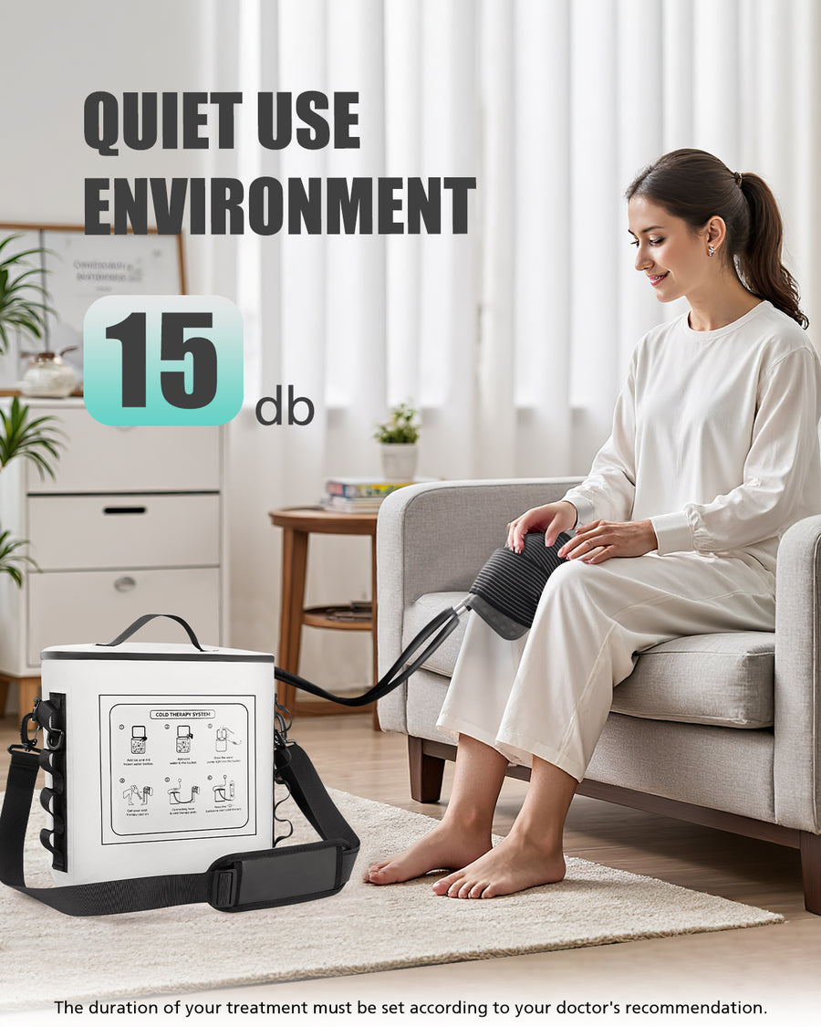Novarhome Cold Therapy Machine with Programmable Timer, Portable Ice Machine for Knee After Surgery, Knee Replacement Recovery System with Compression Pad for Shoulder, Hip and Ankle