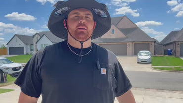 Novarhome Wide Brim Sun Hat with 2 Solar Fan, Sun Bucket Hat for Men Women, UPF 50+ Bucket Fishing & Beach Hat with Fan